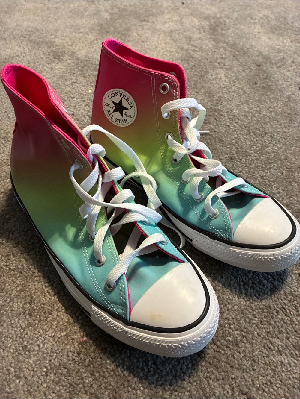 Converse Gradient High-Top Sneakers - Pink, Teal, Yellow